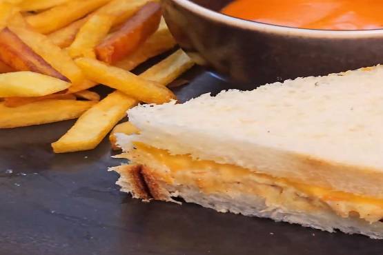 Chicken Salad Sandwich with French Fries